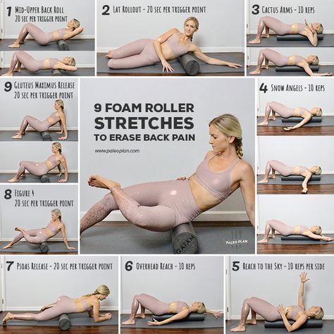 Foam Roller Stretches, Roller Stretches, Foam Rolling Exercises, Psoas Release, Fitness Hacks, Bolesti Chrbta, Foam Roller Exercises, Foam Rolling, Yoga Iyengar