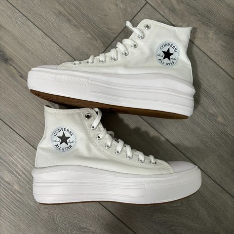 New Converse Chuck Taylor All Star Lift Platform Ivory White 560846c Sz 8 High Tops Size:9 Condition: New. Comes With Half Box, Only Bottom. No Cover. Poshmark Ambassador ~Bundle 2+ Items For A 20% Discount ~All Offers Are Welcome! ~Non-Smoking Home ~Shipping Every Morning & Neat Packaging ~Do Not Hesitate To Ask Questions- I Reply Quickly Olive Green Converse, Black Hightop Converse, Converse Shoes High Top, Chuck Taylor Black, White Converse Shoes, Converse Slip On, Cute Converse, Chuck Taylor All Star Lift, Blue Converse