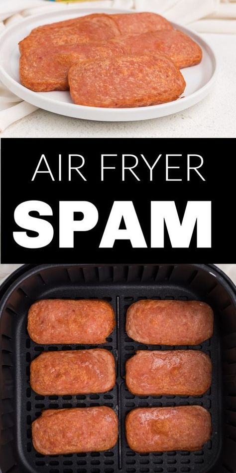 Air Fryer Recipe For One, Air Fry Spam, Air Fried Spam, Spam In Air Fryer, Air Fryer Spam Recipes, Spam Airfryer, Easy Spam Recipe, Spam Snacks, Fried Spam Recipes