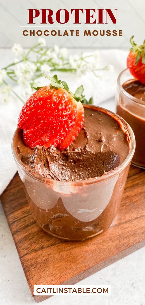 Healthy Mouse Recipes, Healthy Moose Recipes, Low Calorie Mousse, Low Calorie Chocolate Mousse, High Protein Chocolate Mousse, Protein Mousse Recipes, Protein Chocolate Mousse, Moose Recipes, Healthy Protein Desserts