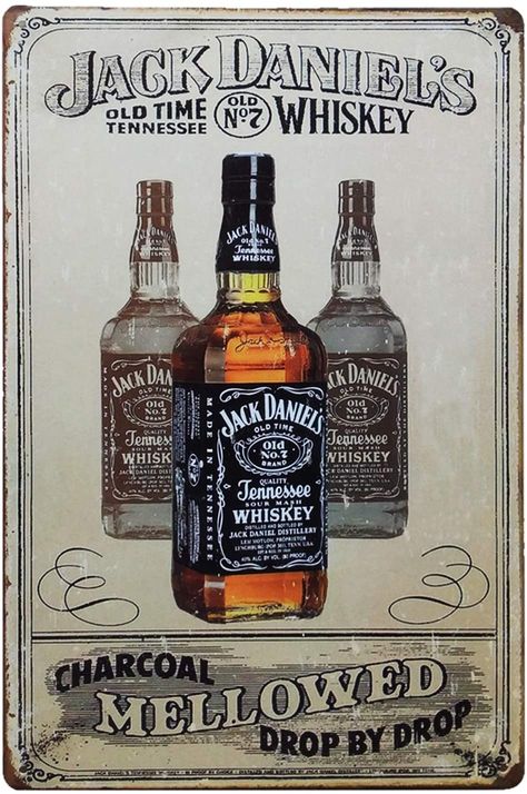 Jack Daniels Wallpaper, Jack Daniels Label, Whiskey Wall, Miniature Bar, Jack Daniels Distillery, House Decals, Country Girl Quotes, Old Metal, Metal Plates