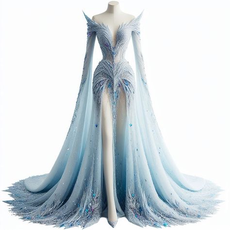 ai, digital art, image, character, illustration, cartoon, fantasy, design, animation, icons, 3D, comic, painting, manhwa, pfp, pp, cover Snow Queen Outfit, Blue Haute Couture, Ice Queen Dress, Antique Wedding Gown, Winter Court, Manhwa Pfp, Comic Painting, Gala Outfit, Fantasy Design