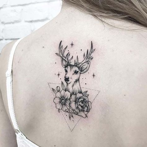 Hirsch Tattoo Frau, Most Beautiful Tattoos, Deer Tattoo Designs, Tattoos For Girls, Deer Tattoo, Stylish Tattoo, Sweet Tattoos, Geniale Tattoos, Flowers Tattoo