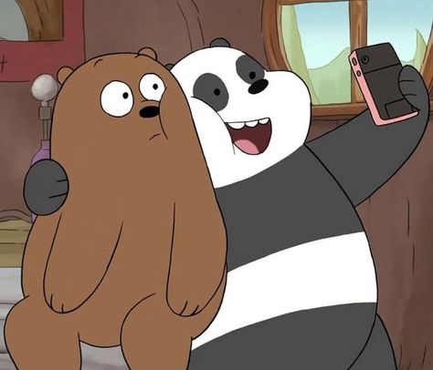 We Bare Bears Selfie, Panda Selfie, Panda We Bare Bears, Selfie Cartoon, Panda And Bear, Beruang Grizzly, We Bare Bears Panda, Bear Quote, We Bare Bears Wallpapers