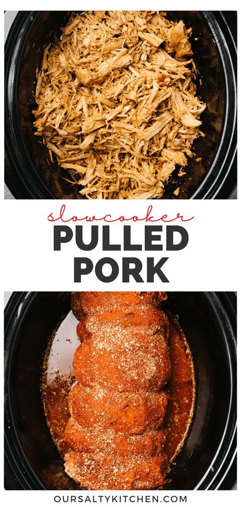 Shredded Pork Crockpot, Oven Pulled Pork, Pulled Pork Crock, Slow Cooker Pulled Pork Recipe, Pork Dry Rubs, Bbq Pulled Pork Slow Cooker, Pulled Pork Recipe Slow Cooker, Crock Pot Pulled Pork Recipe, Protein Meal Prep