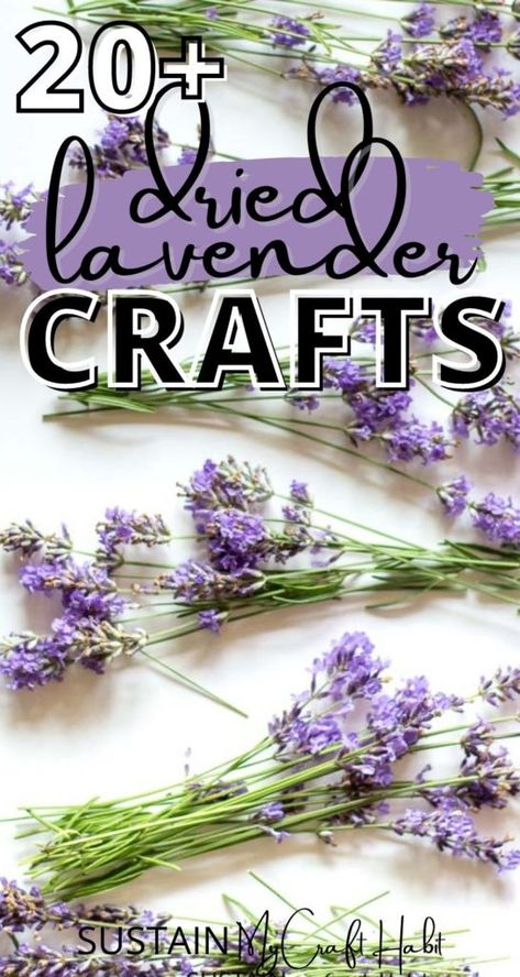 Lavender Display Ideas, Dry Lavender Diy, Dried Lavender Diy Ideas, Lavender Projects Easy Diy, Things To Do With Lavender Buds, Dried Lavender Uses Decor, Dried Lavender Wreath, Crafts With Lavender, Lavender Wands Diy How To Make