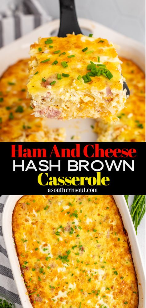 Hashbrown Ham Breakfast Casserole, Ham Egg And Hashbrown Casserole, Breakfast Ham Casserole Recipes, Ham Egg Hashbrown Breakfast Casserole, Ham And Cheese Hash Brown Casserole, Ham And Cheese Hashbrown Casserole, Ham Leftover Ideas, Ham Hashbrown Casserole, Quick Breakfast Casserole