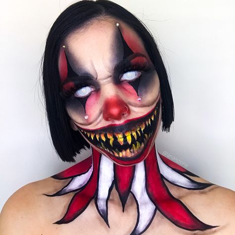 Creepy Jester Makeup, Scary Jester Makeup, Zombie Clown Makeup, Horror Clown, Killer Clown Makeup, Horror Clown Makeup, Scary Clown Makeup Creepy, Evil Clown Makeup, Scary Clown Face