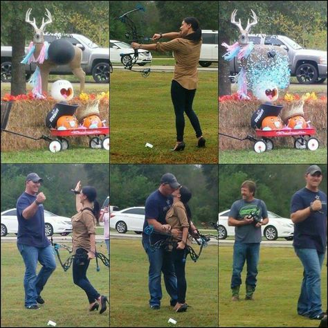 I definitely want to do this when Kyle and I have a baby! Country Gender Reveal, Hunting Baby, Bow Gender Reveal, Boy Photo Shoot, Gender Reveal Ideas, Baby Reveal Party, Baby Photoshoot Boy, Baby Gender Reveal Party, Baby Boy Photos