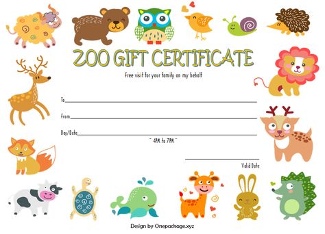 Gift Certificate Template Free, Voucher Template Free, Printable Gift Certificate, Training Certificate, Kids Zoo, Wet Felting Projects, Gift Certificate Template, Certificate Design, Gift Voucher