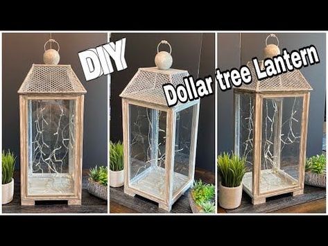 DIY/ DOLLAR TREE LANTERN / HOME DECOR - YouTube | Diy dollar tree decor, Tree lanterns, Dollar store decor Dollar Tree Lantern, Dollar Tree Garden, Lantern Home Decor, Tree Lantern, Garden Mesh, Tree Lanterns, Dollar Store Diy Projects, Lantern Ideas, Tree Garden