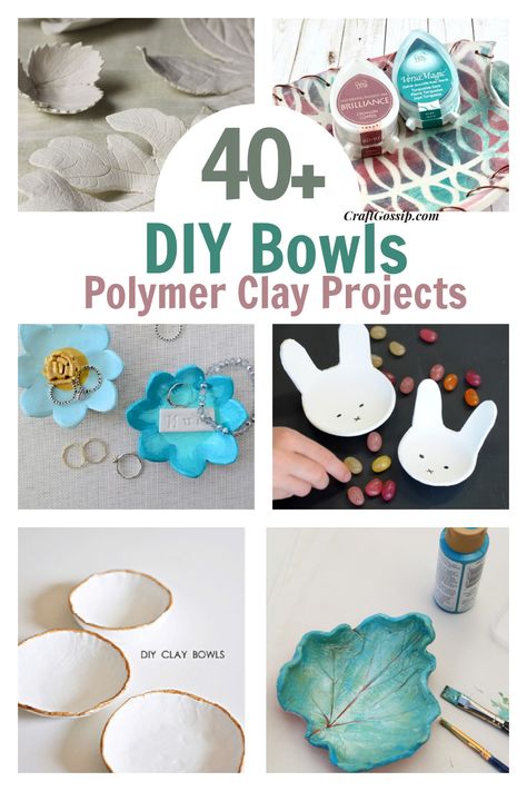 40+ DIY Bowls made from Polymer clay Polymer Clay Dish Bowls, Things Made Out Of Clay Ideas, Easy Clay Bowls, Polymer Clay Projects Ideas Diy, Polymer Clay Dishes Diy, Polymer Clay Craft Tutorial, Polymer Clay Bowls Diy Tutorials, Polymer Clay Gifts Diy, Polymer Clay Kids Projects