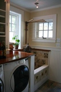 Ackerman Residence Renovation/Addition Norwich VT - traditional - laundry room - burlington - by Smith & Vansant Architects PC Traditional Laundry Room, Laundry Room/mud Room, Dog Shower, Dog Rooms, Dog Bath, Laundry Mud Room, Laundry Room Design, Ideas Pictures, My Dream Home