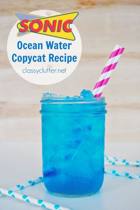 Sonic Ocean Water Copycat Recipe! My kids are obsessed with this drink! So glad I found a great copycat recipe for those special occasions! Sonic Ocean Water, Sonic Cherry Limeade, Summer Drinks Alcohol Recipes, Sonic Drinks, Entertaining Food, Slushie Recipe, Summer Drinks Alcohol, Diy Easy Recipes, Box Costumes