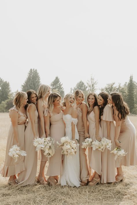 Tan Bridesmaids, Wedding Cricut, Beige Bridesmaids, Photography List, Taupe Wedding, Neutral Bridesmaid Dresses, Tan Wedding, 2025 Wedding, Champagne Bridesmaid Dresses