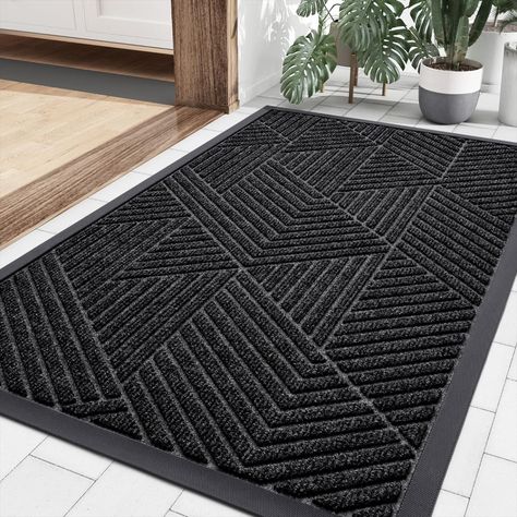 smiry Front Door Mat Outside Entrance, Heavy Duty Natural Rubber Mat, Durable Trap Dirt and Moisture Indoor Outdoor Door Mat, Easy Clean Low Profile Doormat Rubber Door Mat, Entry Mats, Front Door Mat, Indoor Mat, Wall Bookshelves, Outdoor Door, Wood Dog, Front Door Mats, Rubber Mat