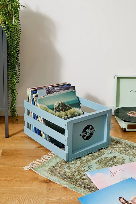 Crosley Record Crate | Urban Outfitters UK Record Storage Box, Record Crate, Record Boxes, Hippy Room, Vinyl Record Player, Music Tech, Vinyl Storage, Record Storage, Crate Storage