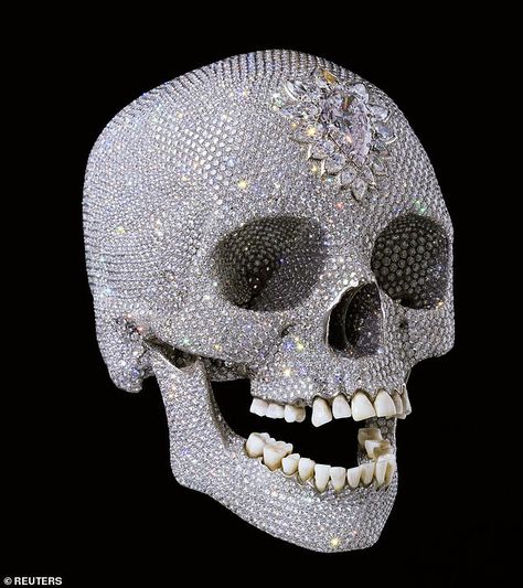 Hirst's controversial 2007 platinum skull encrusted with diamonds reportedly went for £50 ... Diamond Skull, The Love Of God, Damien Hirst, Love Of God, Art