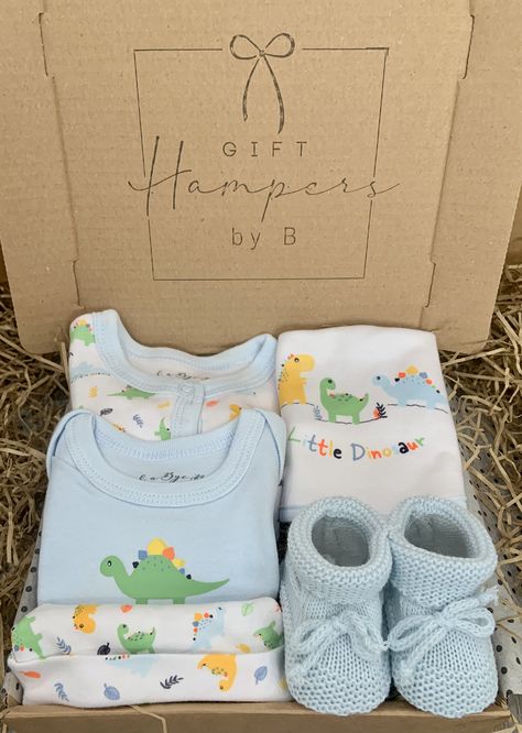 Dinosaur Clothing, Baby Boy Hamper, Paternity Leave, Boy Or Girl Baby, New Mum Gift, Dinosaur Outfit, Blue Dinosaur, New Dad Gift, Baby Dinosaur