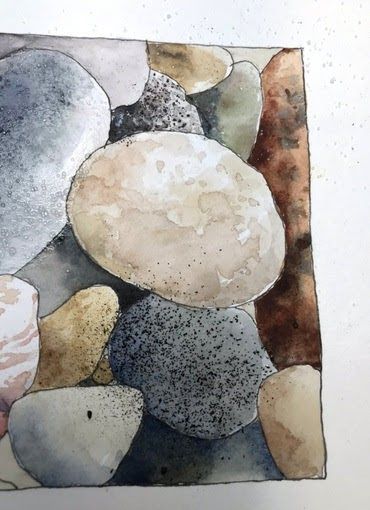 Watercolor Rocks Tutorials, Watercolour Pebbles, Watercolour Rocks, Watercolor Stones, Watercolor Rocks, Watercolour Practice, Watercolour Lessons, Watercolor Paintings For Beginners, Watercolor Tutorials