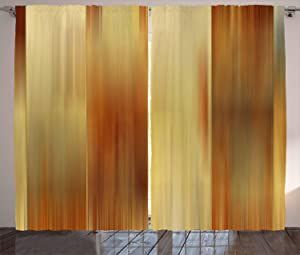 Amazon.com: Ambesonne Earth Tones Curtains, Abstract Modern Design Ombre Inspired Smooth Color Transitions, Living Room Bedroom Window Drapes 2 Panel Set, 108" X 84", Yellow Ginger : Home & Kitchen Modern Design Living Room, Bedroom Window, Modern Curtains, Bedroom Windows, Rod Pocket Curtain Panels, Window Drapes, Curtain Decor, Window Decor, Drapes Curtains