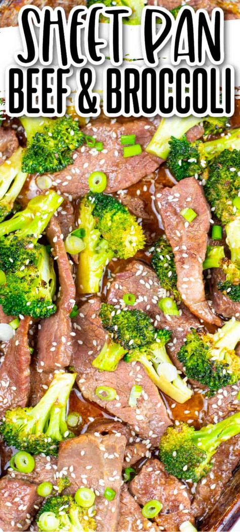 Sheet Pan Beef And Broccoli, Oven Broccoli, Sheet Pan Beef, Beef With Broccoli Recipe, Beef And Broccoli Recipe, Easy Beef And Broccoli, Broccoli Bake, Beef And Broccoli, Broccoli Recipe