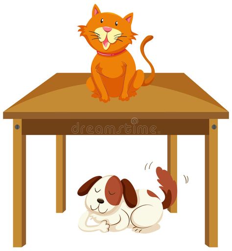 Cat On Table, Table Illustration, Teaching Child To Read, Art Books For Kids, Kids Activities At Home, Reading Comprehension Kindergarten, Childrens Poems, Language Therapy Activities, Kids Worksheets Preschool