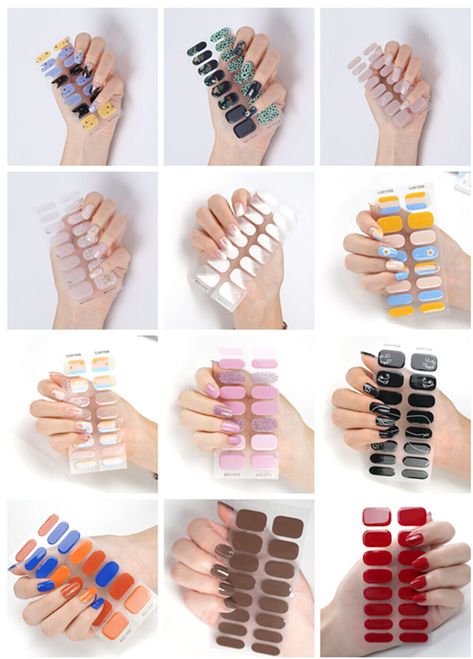 16 Semi Cured Gel Nail Stickers Strips Wraps, Manicure - UV Lamp required.   Easy application and removal. No toxins, paraben free, scentless, vegan, and cruelty free. Last up to 10+ days     Details about the item   ·         Package Includes: 1 x nail gel wraps pack (16 pieces) 1 x nail file 1 x wood nail stick 1 x alcohol prep pad ·         Real gel nail polish sticker: New style semi-cured gel nail strips are made from real gel nail polish ingredients. ·         Safe and durable: Safe and waterproof material, no damage to your nails. Perfect for brittle nails as it provides a barrier. Lasts up to two weeks when fully cured with UV/LED lamp. ·         Easy to use: Semi cured gel nail wrap stickers are easy to put on, file down, and cured by UV light. You can get salon-quality nail art i Gel Nails Stickers, Stickons Nails With Gel, Gel Sticker Nails, Semi Cured Gel Nails, Gel Nail Stickers, Gel Nail Strips, Sticker Nails, Nail Swatches Sticks, Uv Nail Sticker