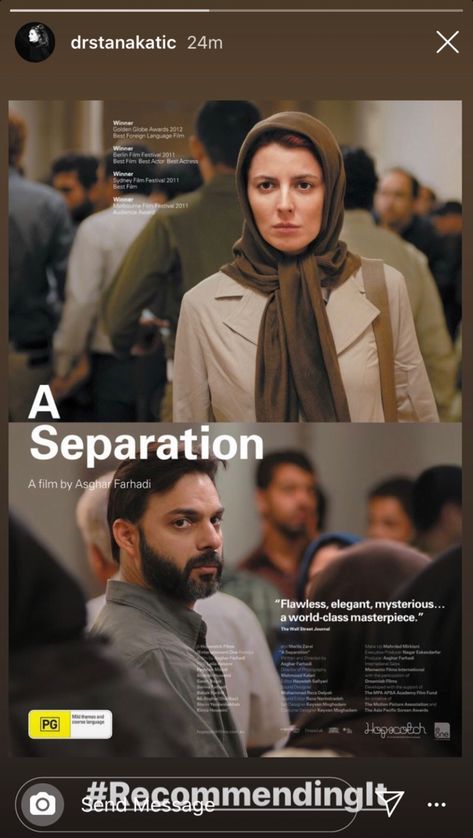 Iranian Film, A Separation, Berlin Film Festival, Foreign Film, Cinema Posters, Movie Posters Minimalist, Alfred Hitchcock, Good Movies To Watch, Movie List