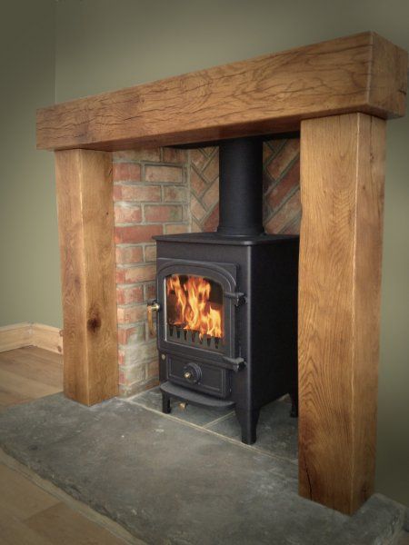 Woodburning Stove Fireplace, Wood Burner Fireplace, Log Burner Living Room, Oak Fireplace, Wood Stove Fireplace, Fireplace Beam, Cosy Living, Fireplace Hearth, Log Burner