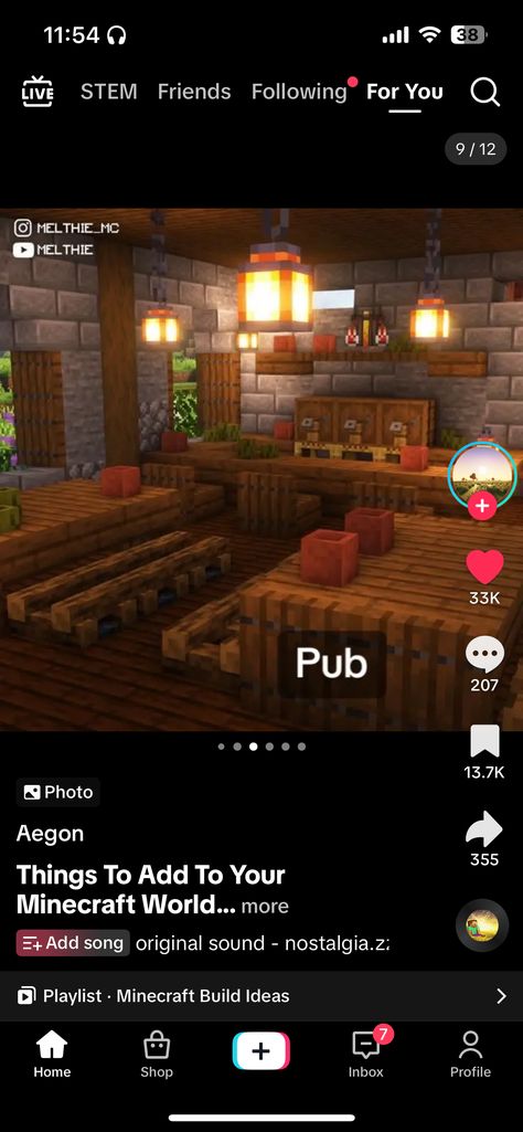 Minecraft Pub Design, Minecraft Pub Ideas, Pub Minecraft, Minecraft Pub, Minecraft Town, Minecraft World, Old Pub, Minecraft Inspo, Minecraft Projects