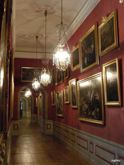 The Red Corridor / Royal Castle in Warsaw Red Castle Interior, Victorian Corridor, Royal Aestethic, Gothic Corridor, Royal Hallway, Red Corridor, Royal Castles Interior, French Castle Interior, Castle Corridor