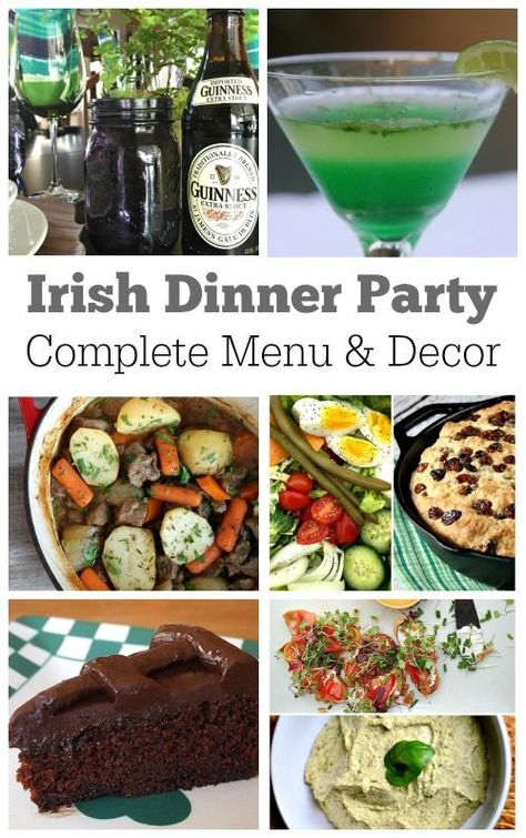 Irish Dinner Party Menu and decor ideas. Recipe links included. For St. Patrick's Day or an Irish- Themed Dinner Party. Irish Dinner Party, Irish Dinner Recipes, Irish Dinner, Irish Desserts, Irish Cooking, Irish Party, Irish Christmas, Irish Food, St Patricks Day Food