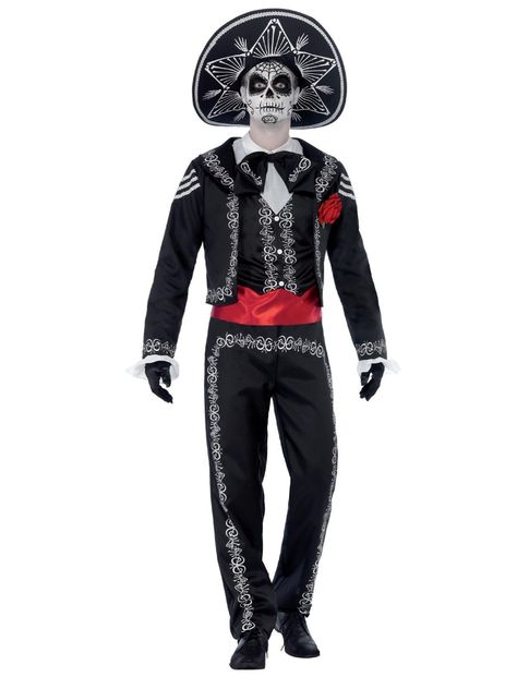 Smiffys Day of the Dead Señor Bones Costume Mens Halloween Costume Ideas, Bones Costume, Mariachi Costume, Mens Halloween Costume, Day Of The Dead Party, Day Of The Dead Halloween, Halloween Costumes For Men, Mens Halloween, Costumes For Men