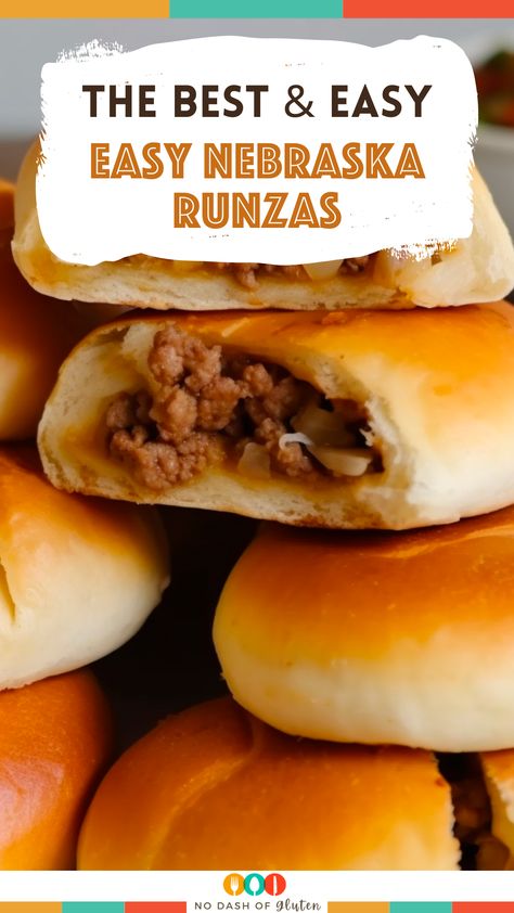 Easy Nebraska Runzas, Homemade Runza Recipe, Homemade Runzas Easy, Nebraska Runza Recipe, Runzas Recipe Nebraska, Homemade Runzas Nebraska, Beef Buns Recipe, Runzas With Rhodes Rolls, Runzas Recipe With Frozen Bread Dough