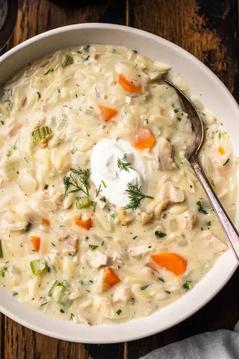 Creamy Chicken Orzo Soup Recipes, Creamy Chicken And Orzo Soup, Crock Pot Chicken Orzo Soup, Creamy Orzo Soup, Chicken Orzo Recipes Soup, Chicken Orzo Soup Recipes, Recipe With Cream Of Celery Soup, Creamy Chicken Orzo Soup, Chicken Orzo Recipes