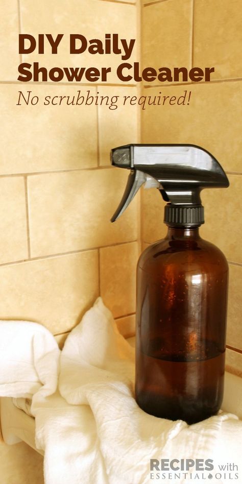 An easy, non-toxic, homemade Daily Shower Cleaner Recipe from http://RecipeswithEssentialOils.com Daily Shower Cleaner, 365 Jar, Shower Spray, Essential Oils Cleaning, Cleaner Recipes, Deep Cleaning Tips, Homemade Cleaning Products, Safe Cleaning Products, Diy Cleaners