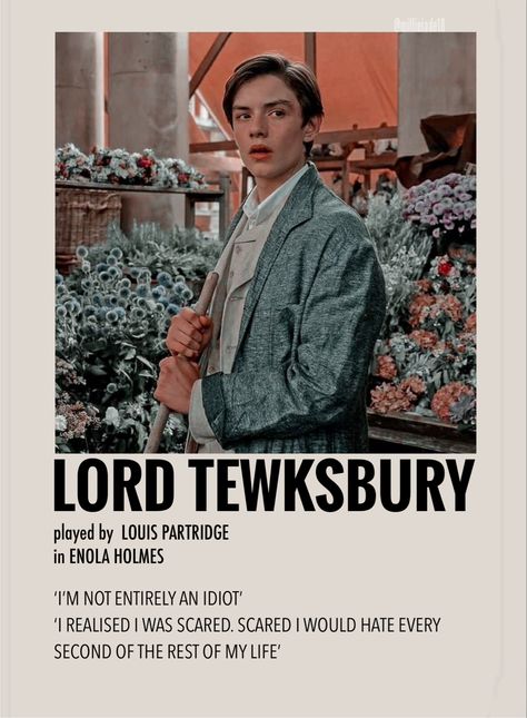 Lord Tewksbury, Movie Character Posters, Holmes Movie, Character Poster, Film Posters Minimalist, Anne With An E, Movie Posters Minimalist, Enola Holmes, Vintage Star