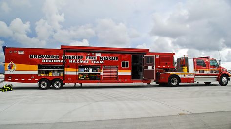 Broward Sheriff Fire Rescue HazMat | Kev Cook | Flickr Fire Trucks Pictures, Police Truck, Wildland Firefighter, Cool Fire, Bug Out Vehicle, Fire Equipment, Police Vehicles, Rescue Vehicles, Fire Apparatus