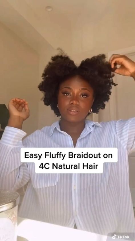 eastofedennatural on Instagram: Issa Tutorial: Fluffy braid out! 💚🌳 @chiziduru ⁣ .⁣ .⁣ .⁣ .⁣ .⁣ #respectmyhair #curlyhair #lengthcheck #damagedhair #kinks2curls… Braidouts On Natural Hair 4c, Braid Out Natural Hair, Natural Hair 4c, Chunky Braids, Hair 4c, Curly Hair Care Routine, Quick Natural Hair Styles, Natural Hairstyle, 4c Natural