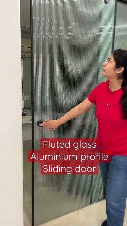 Slide Glass Door Ideas, Fluted Sliding Door, Fluted Glass Sliding Door, Sliding Door Aluminium, Fluted Glass Door, Profile Door, Aluminium Glass Door, Glass Aluminium, Aluminium Sliding Doors