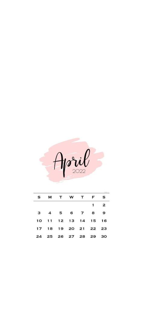 Pink Brush SaturdayGift April 2022 Calendar Wallpaper for iPhone Colour Wallpaper Iphone, April Calender, April 2022 Calendar, Coffee Ring Stain, Pink Wallpaper Kawaii, April Wallpaper, Pink Calendar, Adorable Aesthetic, April Calendar