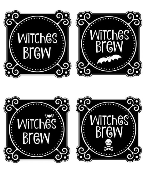 Whether you’re trying to get that Harry Potter in Potions class aesthetic or you need some cheap and easy Halloween decor ideas, don’t miss these free printable Witches Brew Potion Bottle Labels! Just grab these free printable labels and an inexpensive {or vintage!} glass jar and DIY some magic! Potions Class Aesthetic, Witches Brew Labels, Diy Halloween Bottles, Haunting Aesthetic, Potion Bottle Labels, Halloween Wine Bottle Labels, Halloween Labels Printable, Halloween Block Party, Halloween Apothecary Labels