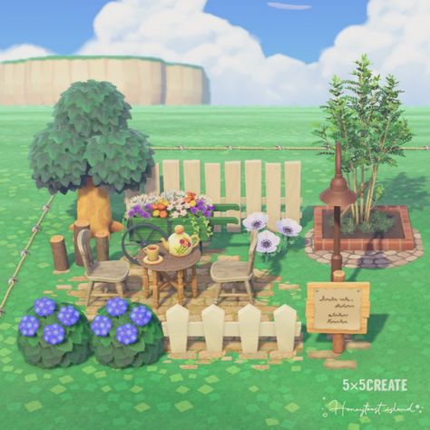 Animal Crossing Fence Ideas, Build Ideas Acnh, Animal Crossing Gap Fillers, Acnh Front Yard, Acnh Freckles, Acnh Pond Idea, Animal Crossing Farmers Market, Acnh Normcore, Animal Crossing Entrance