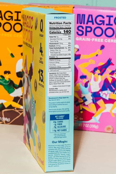 Magic Spoon Cereal, Magic Spoon, Cereal Packaging, Keto Cereal, Brutally Honest, Milk Protein, Support Pillows, Trans Fat, Dietary Fiber