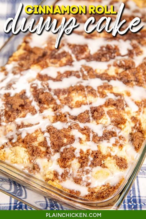 Cinnamon Roll Dump Cake Recipe - pure heaven! One bite of this cake and you will be blown away. Gooey cinnamon rolls, whipped cream cheese, crunchy pecans, cinnamon swirl cake, and butter. Whether you're hosting a brunch, celebrating a special occasion, or simply treating yourself, this Cinnamon Roll Dump Cake is a winner. Cinnamon Roll Dump Cake, Cinnamon Swirl Cake, Gooey Cinnamon Rolls, Easy Dump Cake Recipe, Caramel Apple Dump Cake, Blueberry Dump Cakes, Dump Cake Recipe, Apple Dump Cakes, Swirl Cake