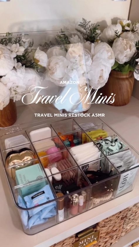 Travel Minis, Guest Bathroom Essentials, Cleaning Videos, Packing Hacks Clothes, Purse Essentials, Amazon Travel, Travel Finds, Handbag Essentials, Diy Bags Purses