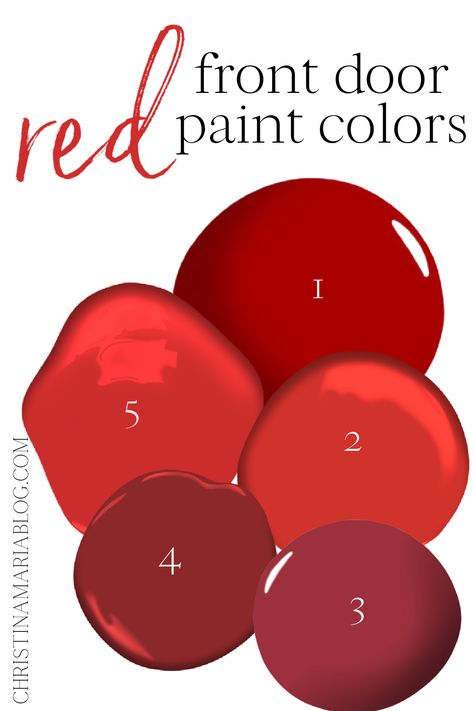 Red Entry Doors, Cherry Red Front Door, Best Red Front Door Paint Color, Red Front Doors Ideas, Red Doors On Houses Entrance, Red Front Door Paint Color, Red Doors On Houses, White House Red Door, Red Front Door Ideas