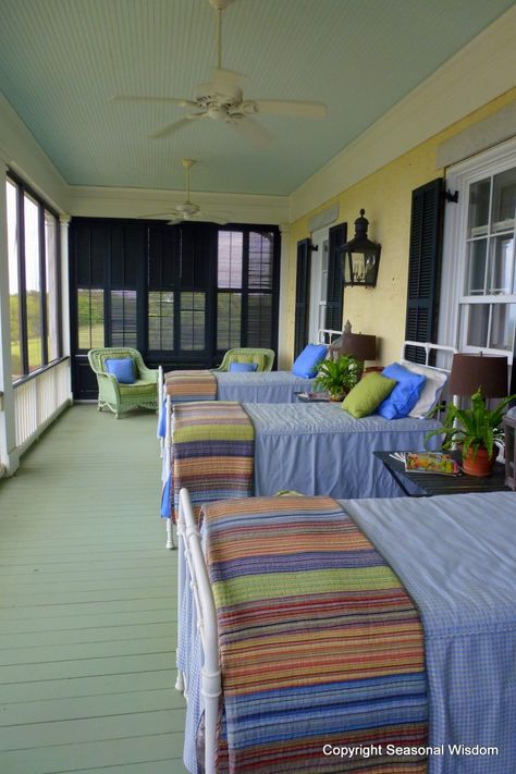 Sleeping porch at P. Allen Smith's home. Acre Garden, P Allen Smith, Porch Life, Garden Retreat, Sleeping Porch, Twin Beds, Tv Personality, House With Porch, Book Author