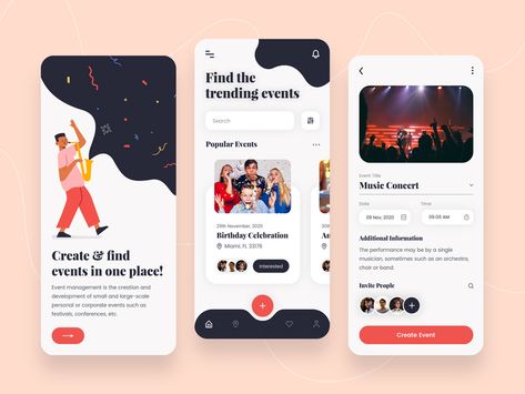 Event Management App Design - PSD Freebie - FreebiesUI Event App, Directory Design, App Design Inspiration, App Ui Design, Design Jobs, Design Ui, Mobile App Design, Event Organization, Ui Kit